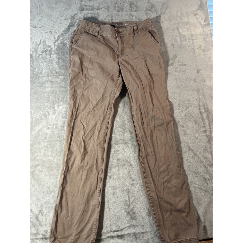 Eddie Bauer Womens Brown Straight Leg Pants Casual Stretch Chino Pants Size L10
